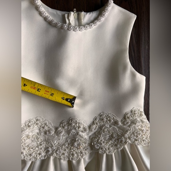 2 of 3 Mon Cheri FLOWER Girl IVORY Dress - Picture 11 of 13